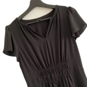 Talbots 6 Black Midi Dress, Business Casual, Feminine, Coquette Girl UB1-34